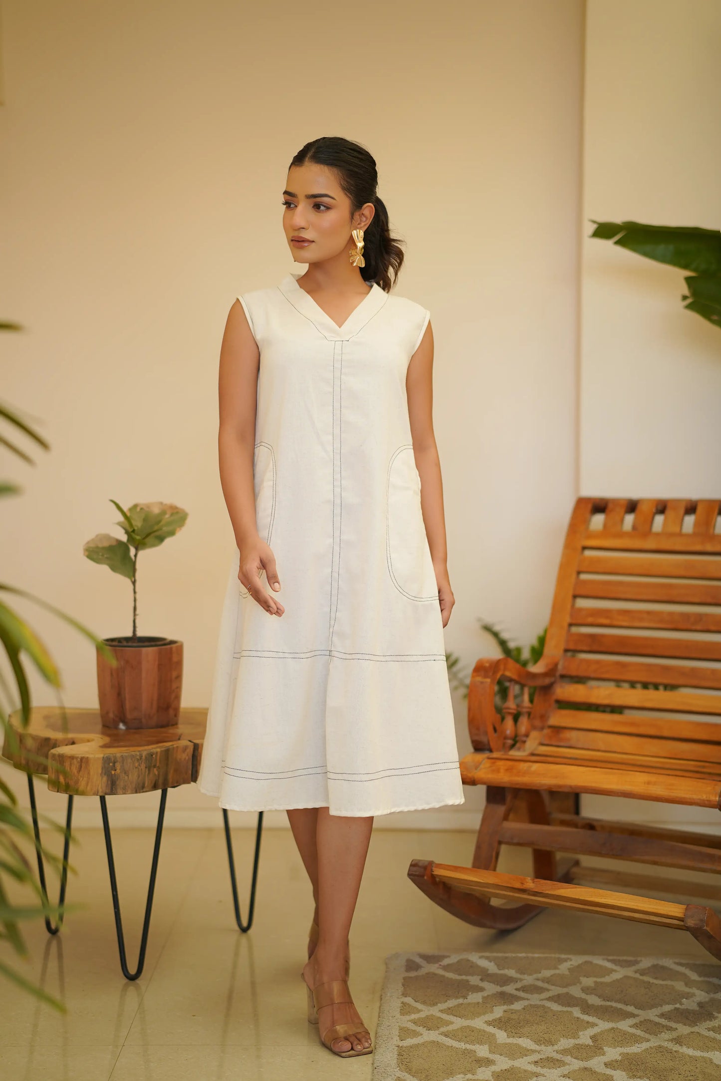 Ivory Relaxed - Neck Dress