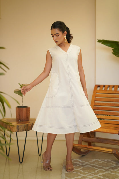 Ivory Relaxed - Neck Dress