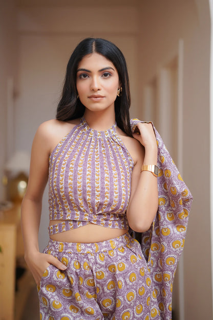 Petal Shorts and Kimono with Bustier