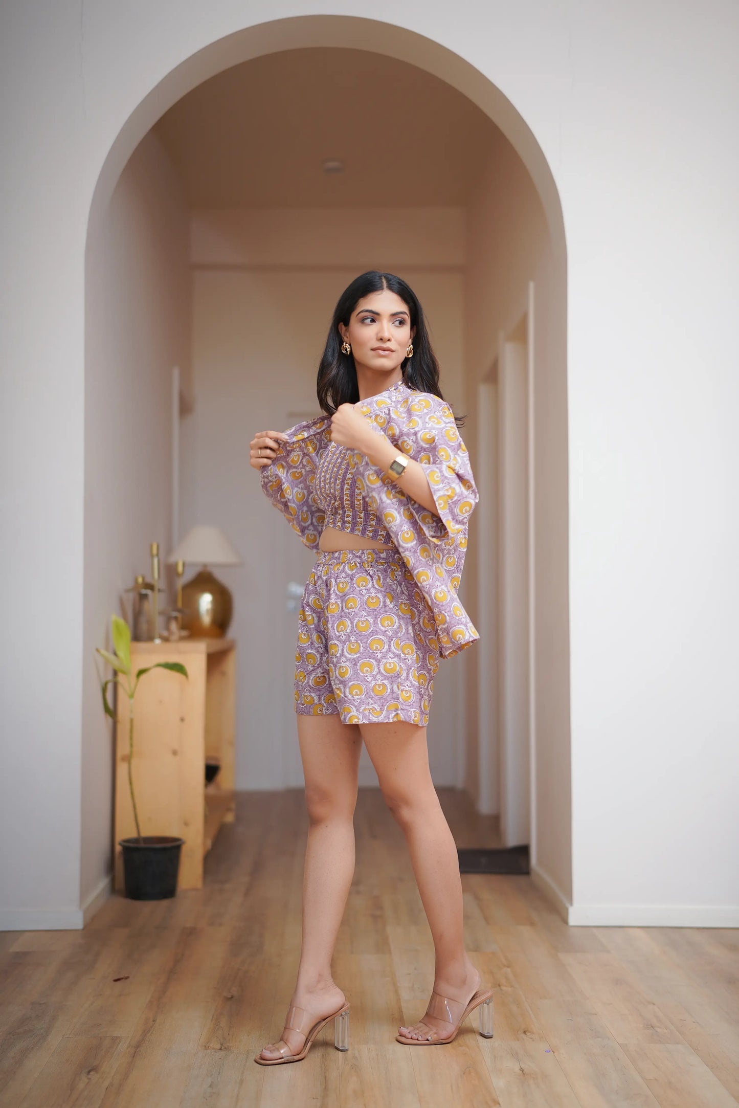 Petal Shorts and Kimono with Bustier