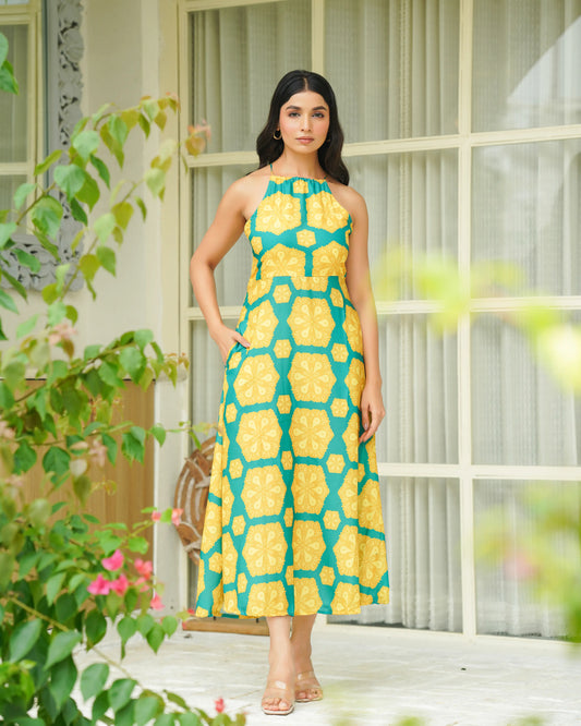 BOUQUET HEXA MIDI DRESS