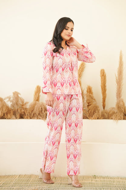 BOBBY PINK PRINTED CO-ORD SET