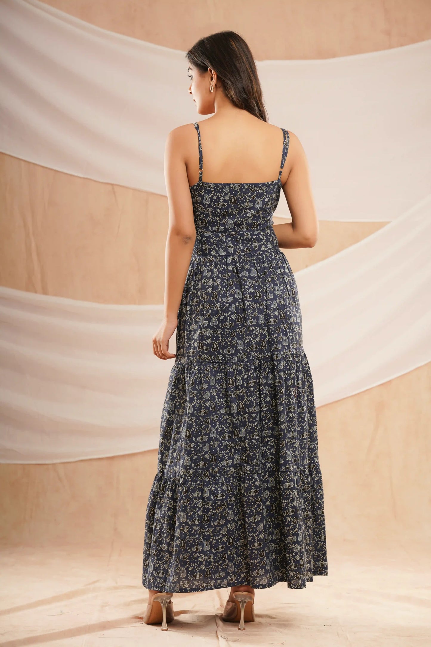 INDIGO KEY HOLE MAXI DRESS