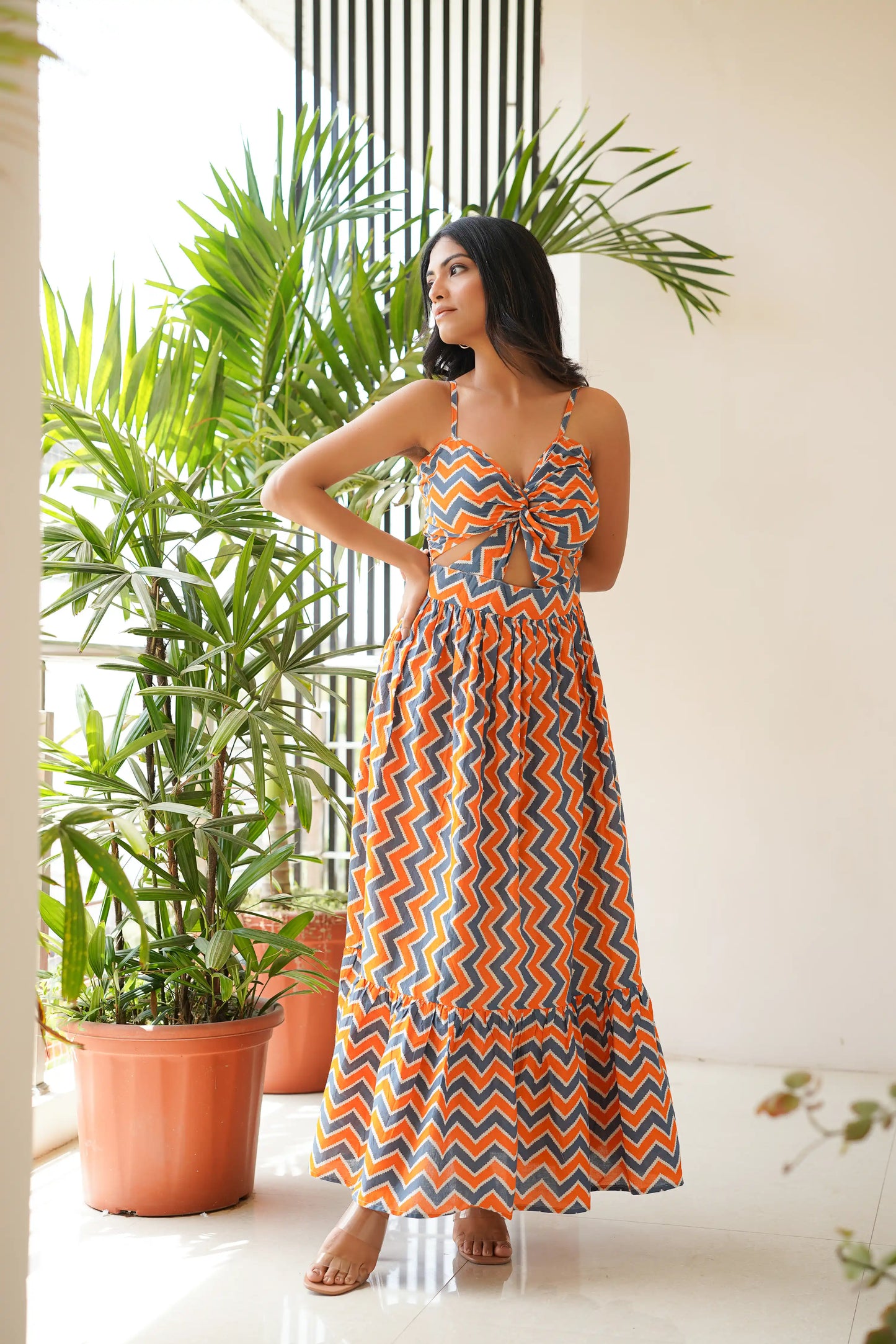 Chevron Orange Beach Dress