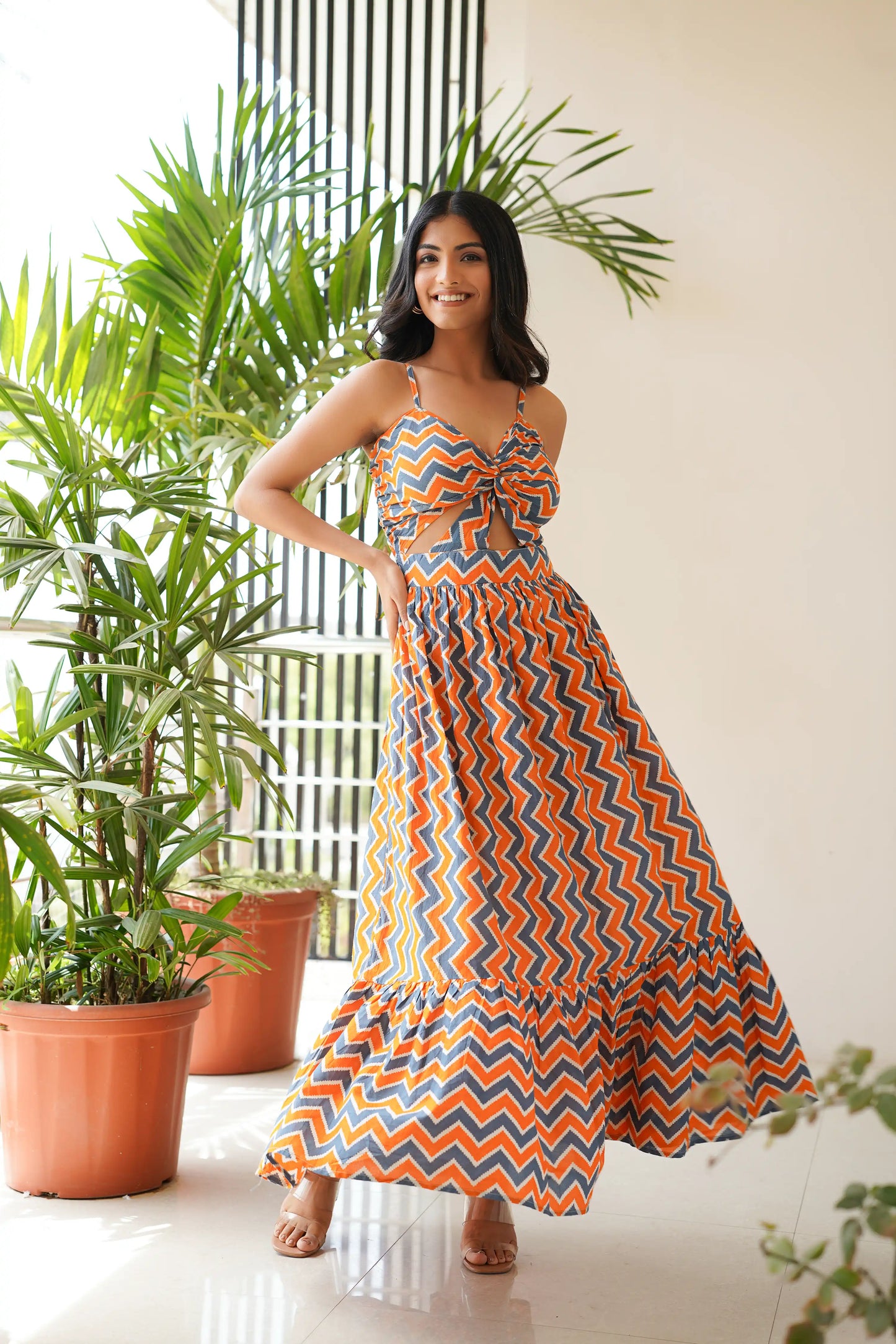 Chevron Orange Beach Dress