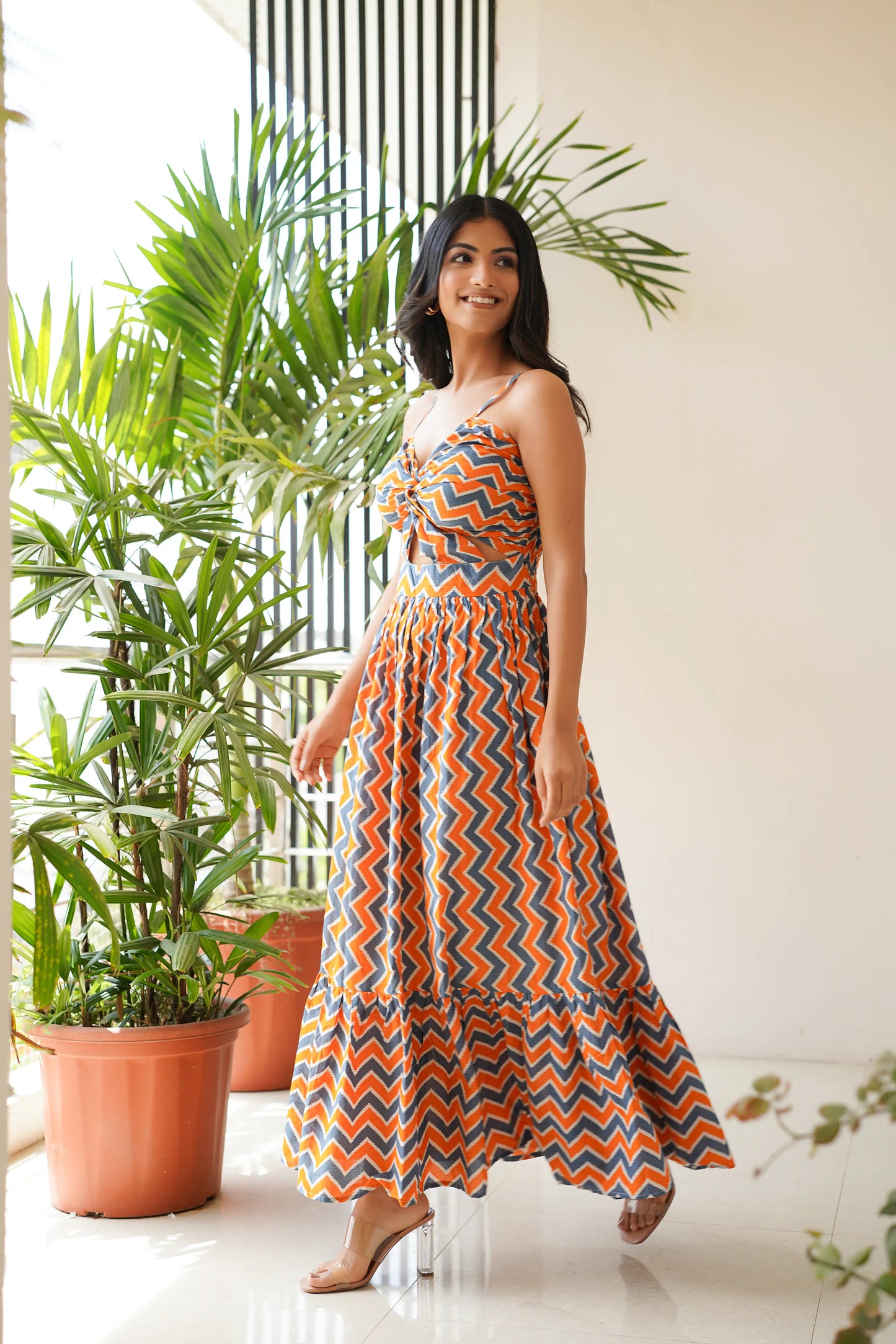 Chevron Orange Beach Dress