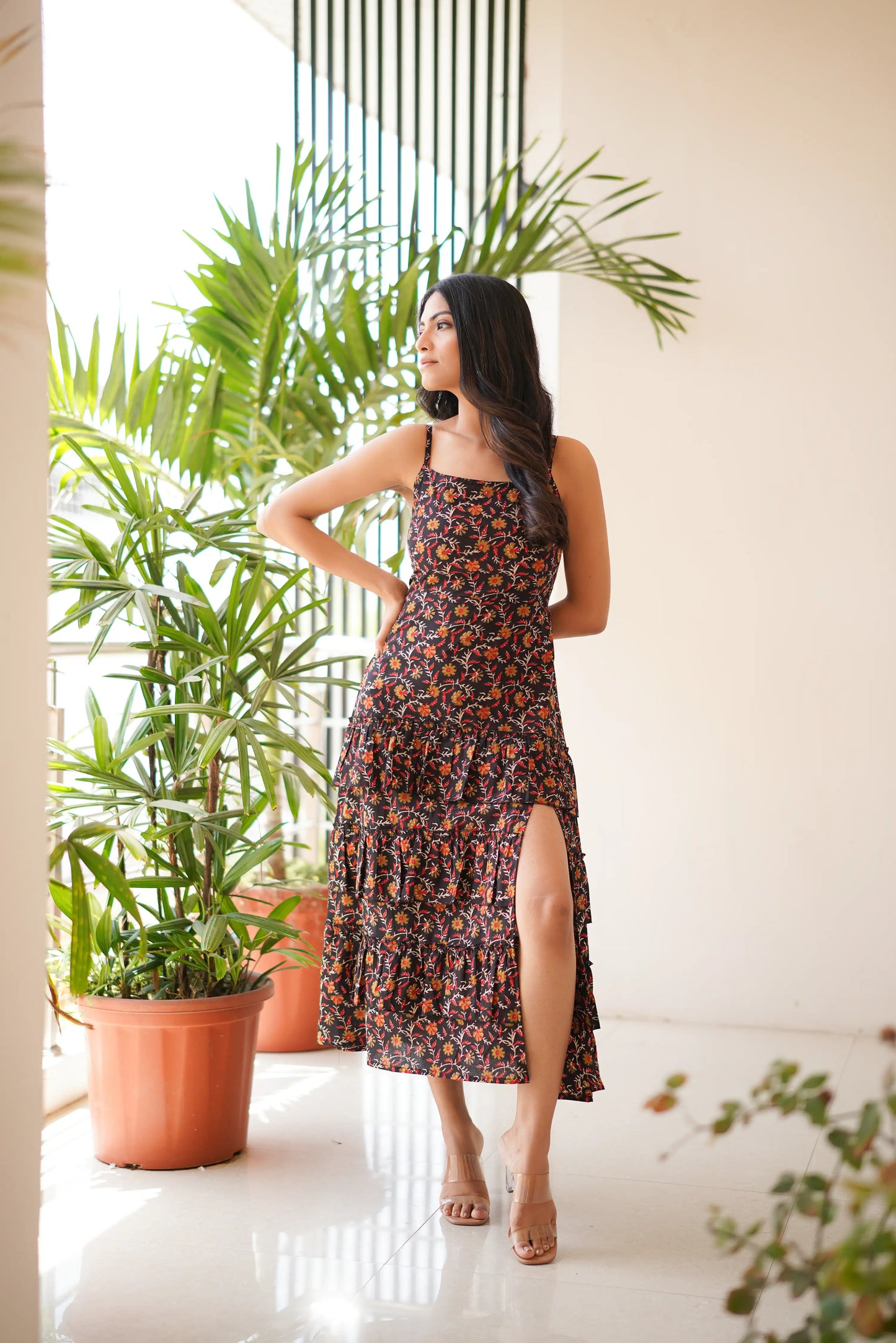 Tulum Printed Slit Dress