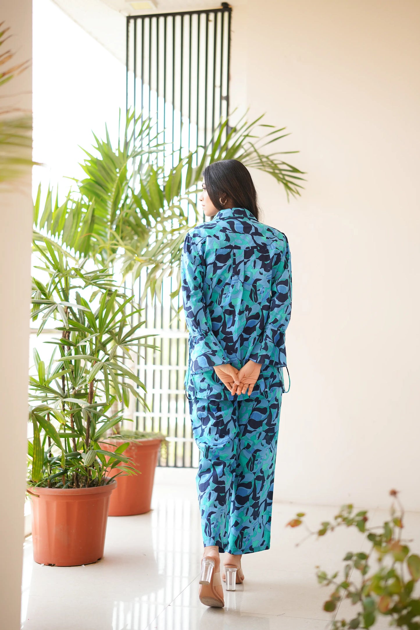 Bright Blue Shrug Set with Bustier